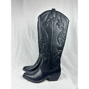 Wild Fable Womens Black Western Cowboy Tall Boots Memory Foam Size 8